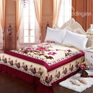 Hot Selling Rosy Flowers Printing Cotton Sheet