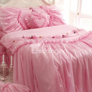 Pink Princess Style Kids 4-Piece Duvet Cover Set