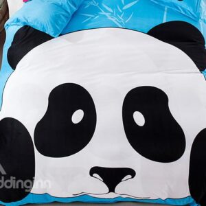 Cute Panda Print Kids 4-Piece Duvet Cover Set