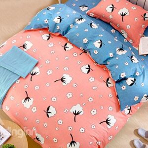 Lovely Cotton Flowers Pattern Kids 3-Piece Duvet Cover Set