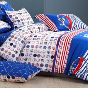 Stripes Pattern 100% Cotton Kids 4-Piece Duvet Cover Set