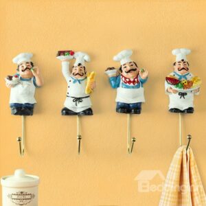 Wonderful Chef Design 4-Piece Wall Hooks