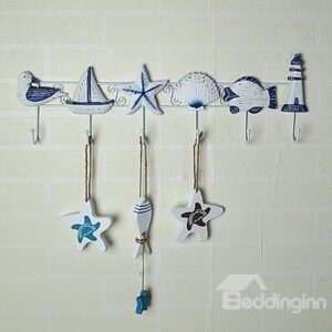 Mediterranean Style Decorative 6-Hook Wall Hooks