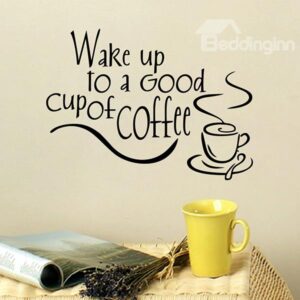 Creative Wake Up to a Good Cup of Coffee Removable Wall Sticker