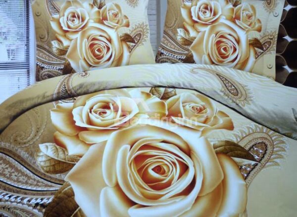 Retro 3D Three Roses Print 2-Piece Pillow Cases
