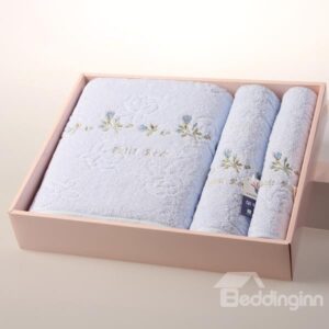 Delicate New Style Little Flower Pattern 100% Cotton Bath Tower Set