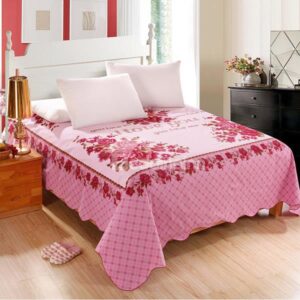 King Size 100% Cotton Romantic Flowers Letter Printed Sheet