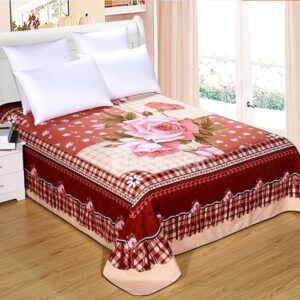 Romantic Pink Rose and Fashion Plaid Printed Sheet