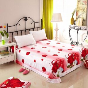 Cozy Cotton Printed Sheet with Romantic Red Roses