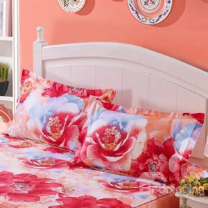 Pretty Blooming Floral Print Cotton 2-Piece Pillow Cases