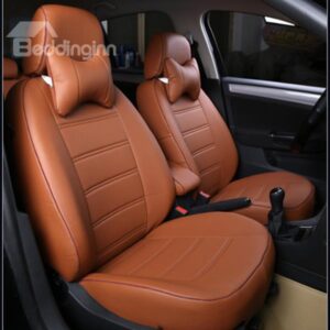 Classic And Concise Designed Pure Color Leather Material Custom Fit Seat Cover