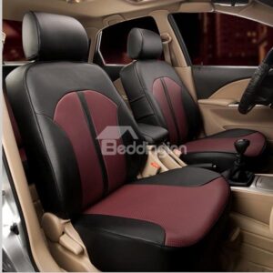 Classic And Comfortable Leather Material Black Color Blocked Custom Fit Seat Cover