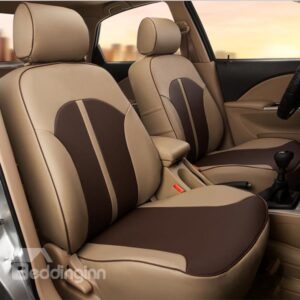 Comfortable And Elegant Leather Material Dual Color Blocked Custom Fit Seat Cover
