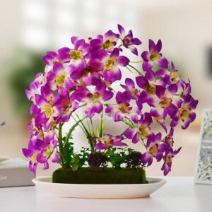 Stunning Silk Orchid Artificial Flower Set Desktop Decoration