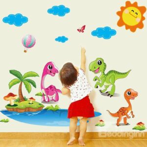 Super Cute Dinosaur on The Beach Wall Sticker for Baby&Kids