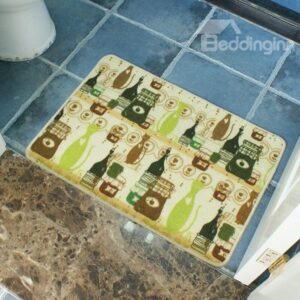 Wonderful Bottle and Jar Pattern Kitchen Dining Room Anti-Slipping Doormat