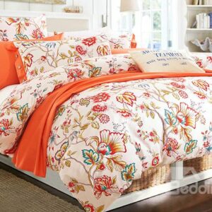 American Pastoral Style Bright Flowers Printing 4-Piece Cotton Duvet Cover Sets