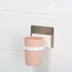 High Quality Concise Marcaroon Color Wall Toothbrush Mounted Cup