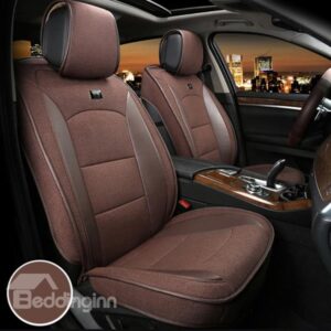 Premium Quality Linen and Leather Material Custom Fit Car Seat Cover