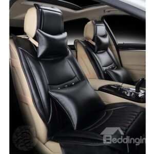 Classic and Comfortable Single Colored Leather Material Universal Fit Car Seat Cover