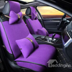 Concise and Classic Durable Linen Pure Colored Universal Fit Car Seat Cover