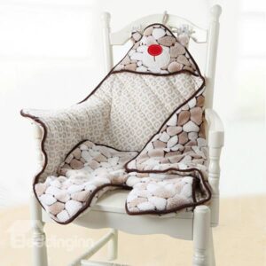 Lovely Brown Bear Warm&Soft Coral Fleece Baby Sleeping Bag