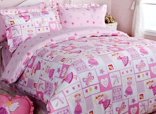 Pink Magic Princess Cotton Girls 3-Piece Duvet Cover Sets
