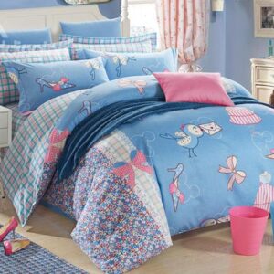 Blue Romantic Dream Cotton Kids 3-Piece Duvet Cover Sets