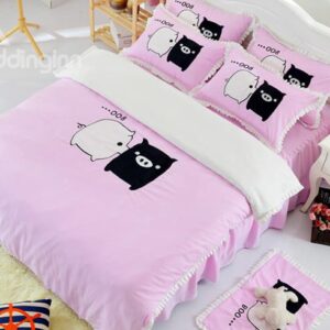 Super Cute Baby Pig Print Cotton Kids 3-Piece Duvet Cover Sets