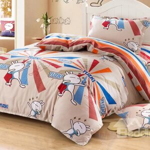 Lovely Rabbit Pattern Purified Cotton Kids 3-Piece Duvet Cover Sets