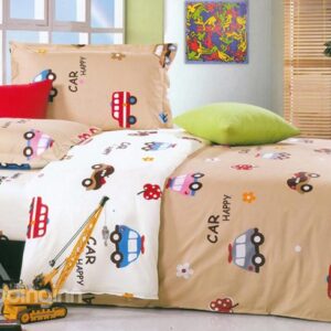 Bouncy Cars and Letters Pattern 100% Cotton Kids 3-Piece Duvet Cover Sets