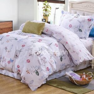 Elegant Butterflies Pattern Kids 100% Cotton 3-Piece Duvet Cover Sets