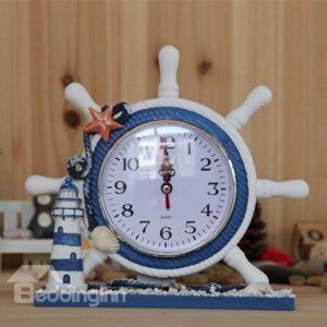 Creative Wooden Rudder Design Desktop Clock