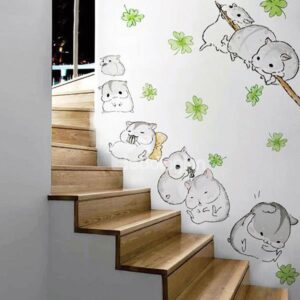Cute Little Hamsters Removable Wall Sticker