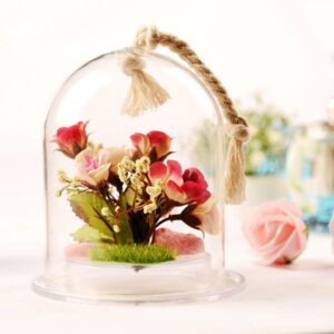 Wonderful Desktop Decoration Glass Cover Flower Sets