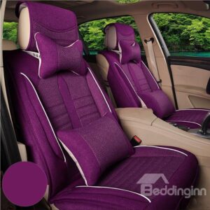 Comfy and Classic Linen Material Single Colored Universal Fit Car Seat Cover