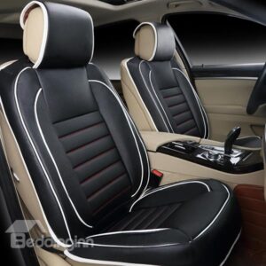 Concise and Classic PU Leather Single Colored Universal Fit Car Seat Cover