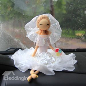 Elegant and Exquisite Handmade Bride Doll Creative Car Decor