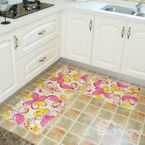 Gorgeous Floral Pattern Kitchen Anti-Slipping Area Rug