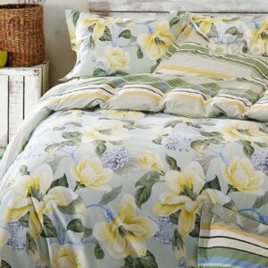 Fresh Pastoral Yellow Flowers Print Cotton 4-Piece Duvet Cover Sets