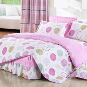 Simple Style Round Circle Pattern Cotton Kids 3-Piece Duvet Cover Sets