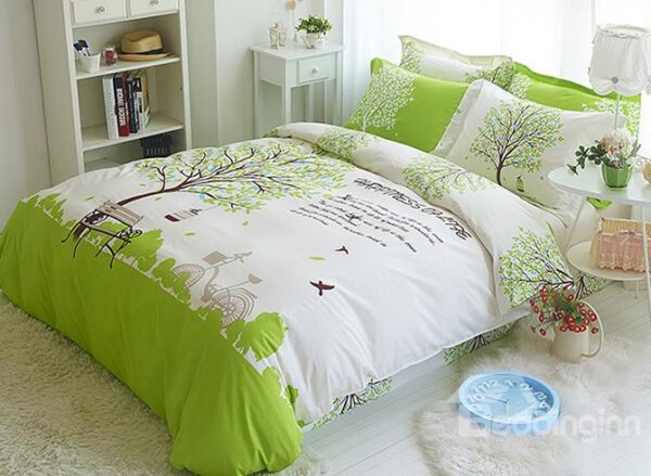 Romantic Tree Print 100% Cotton Kids 3-Piece Duvet Cover Sets
