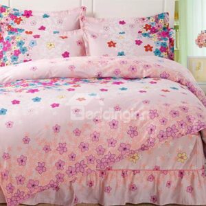 Cute Little Flowers Pattern Cotton Kids 3-Piece Duvet Cover Sets
