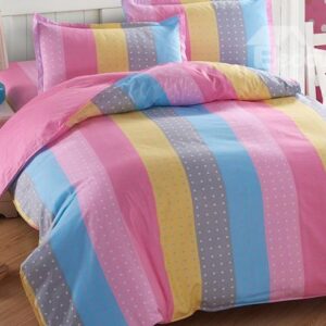 Lovely Stripes and Polka Dots Pattern Cotton Kids 3-Piece Duvet Cover Sets