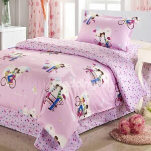 Sweet Couples Print Kids Cotton 3-Piece Duvet Cover Sets