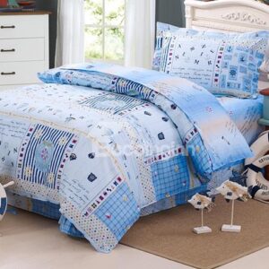 Kids Sailing Theme 100% Cotton 3-Piece Duvet Cover Sets