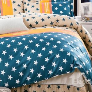 High Quality Bright Stars Pattern Cotton Kids 3-Piece Duvet Cover Sets