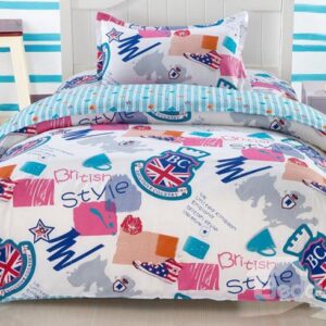 Lovely British Style Letters Pattern Kids Cotton 3-Piece Duvet Cover Sets