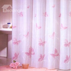 Graceful Beautiful Pink Butterfly Print Shower Curtain