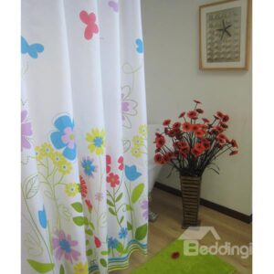 New Arrival Attractive Colorful Flowers Shower Curtain